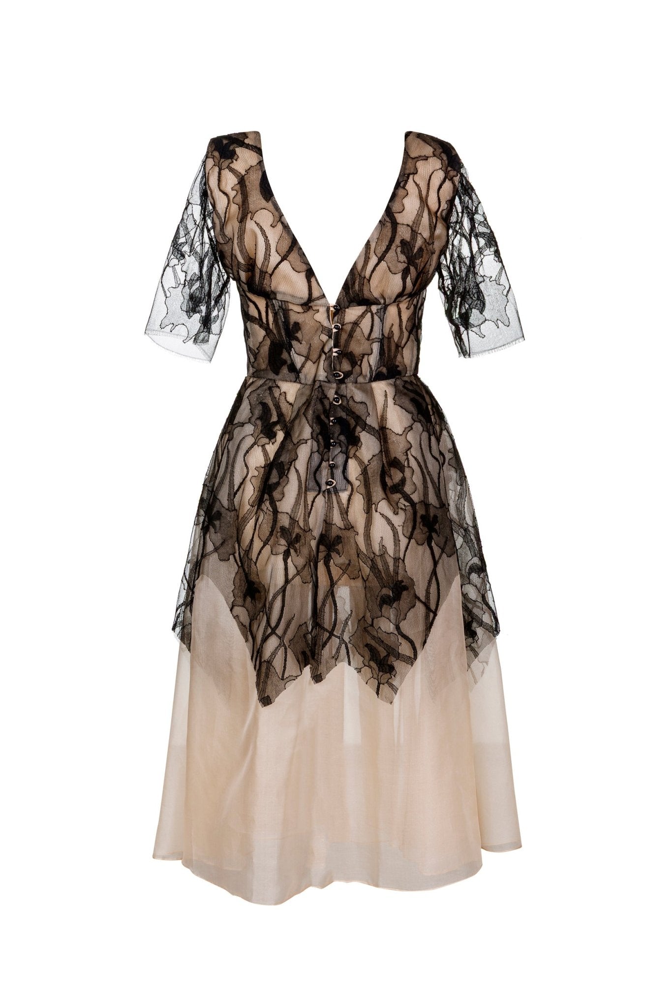 Lea Short Sleeve Silk Organza Dress - ByVarga