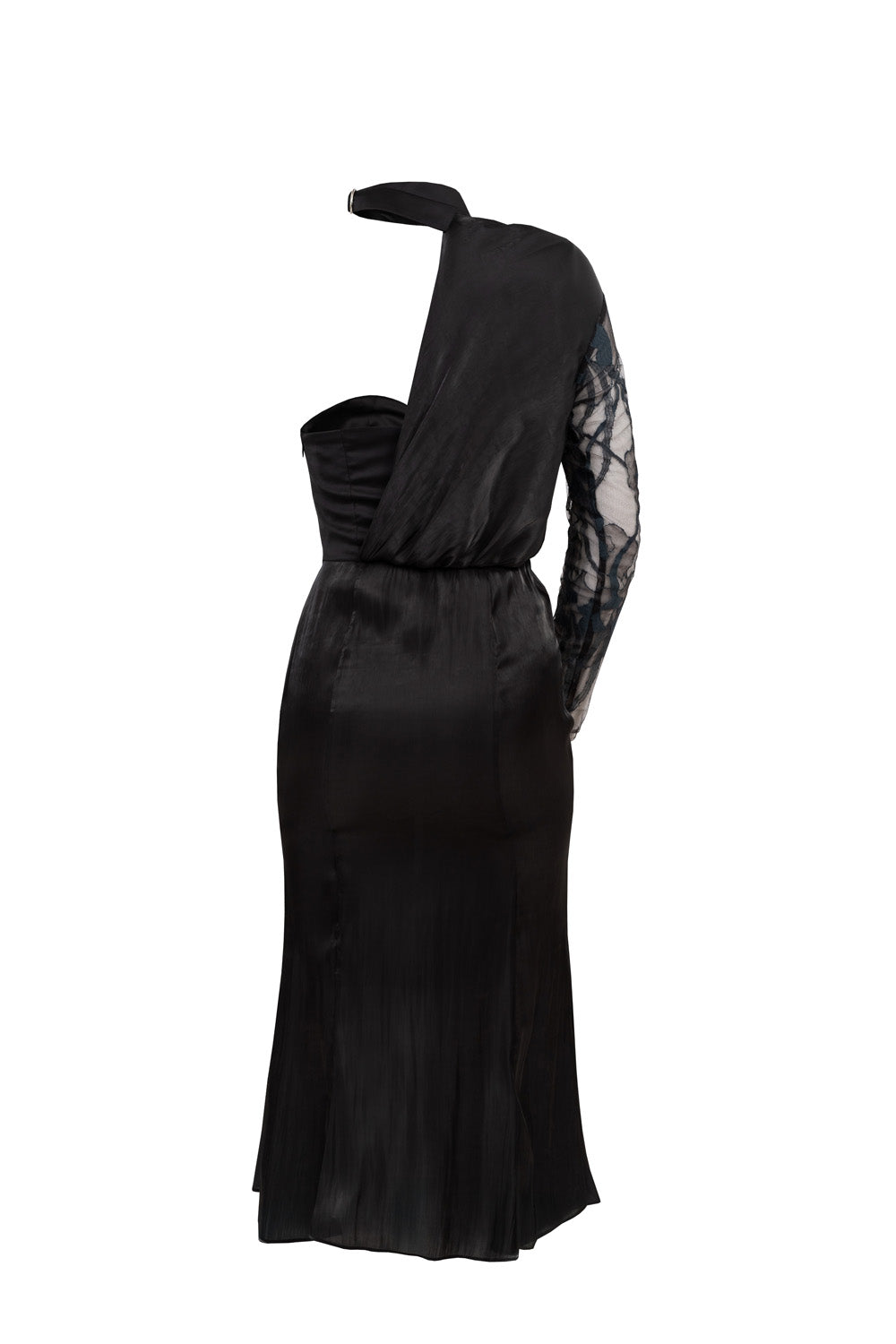 Caroline asymmetric dress back view - one shoulder evening dress by ByVarga