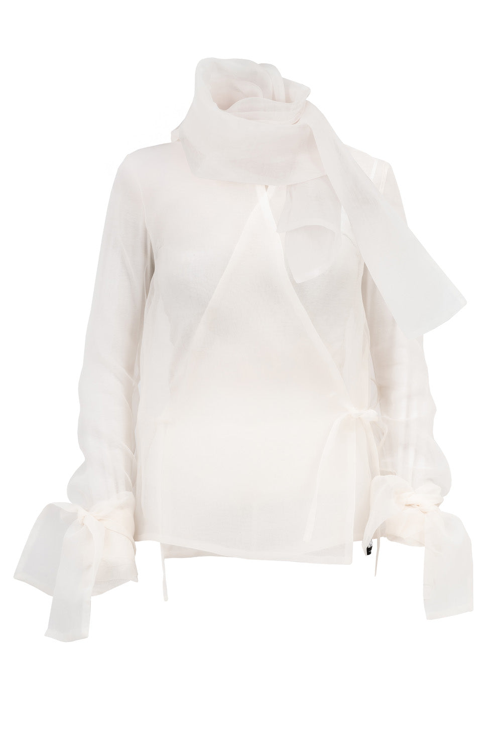 Fatima organza wrap shirt by ByVarga - front view