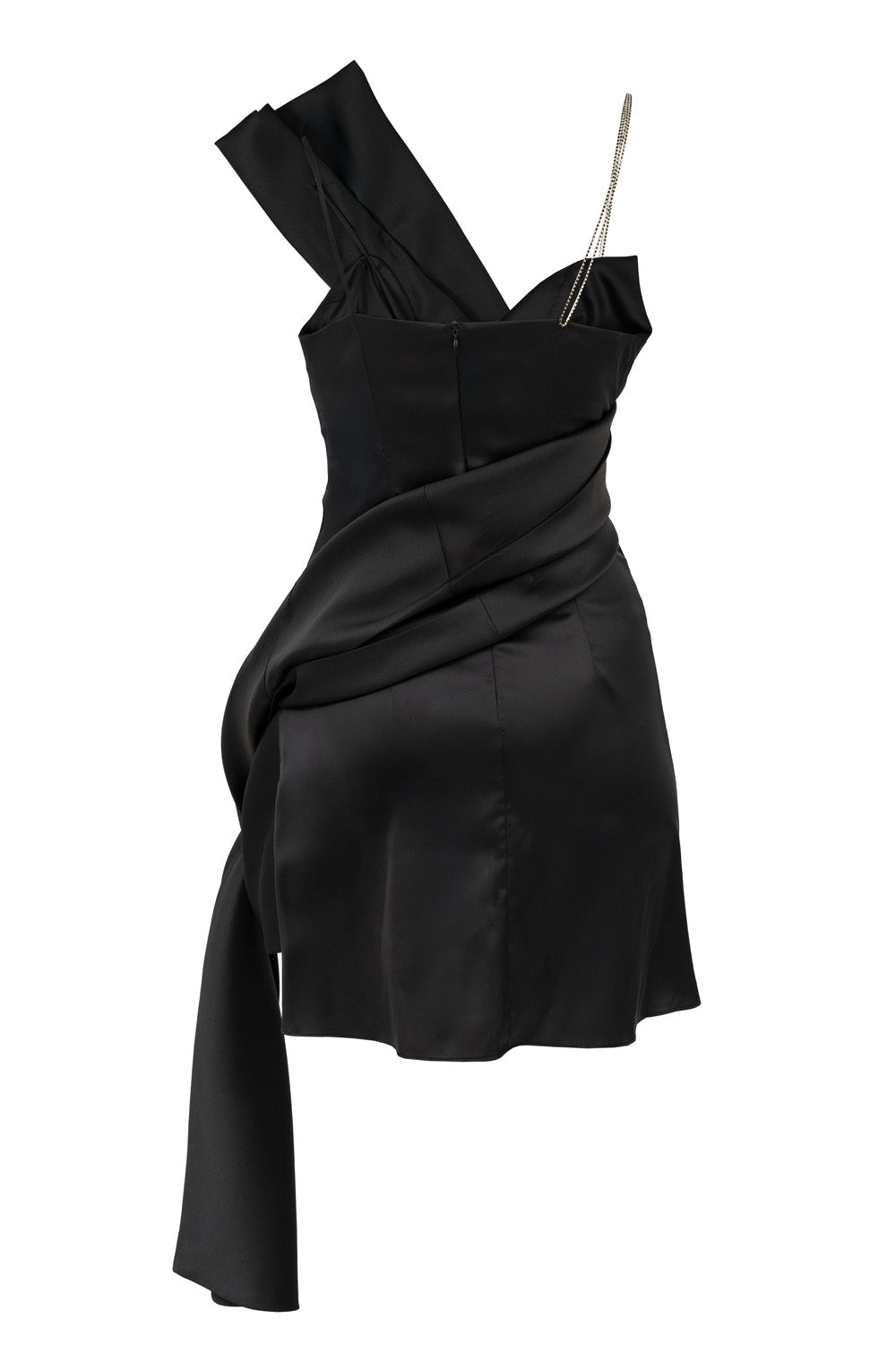 Janet  Black Mini Wrap Dress Product Shoot Back View