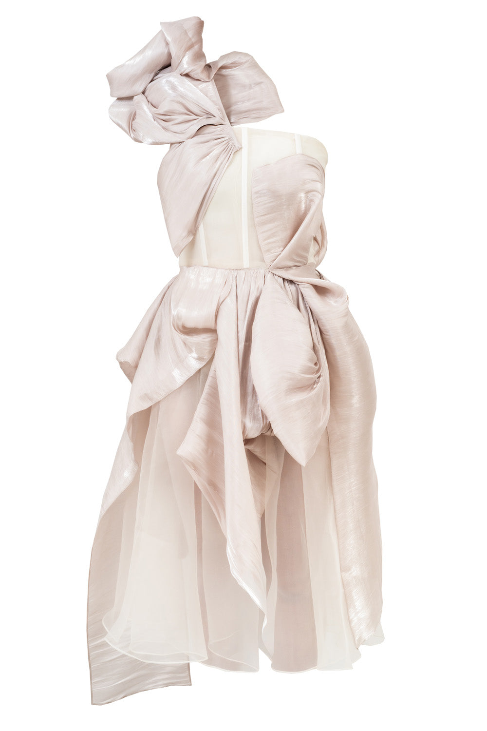 Elegant orgnaza dress with a large bow by byVarga 