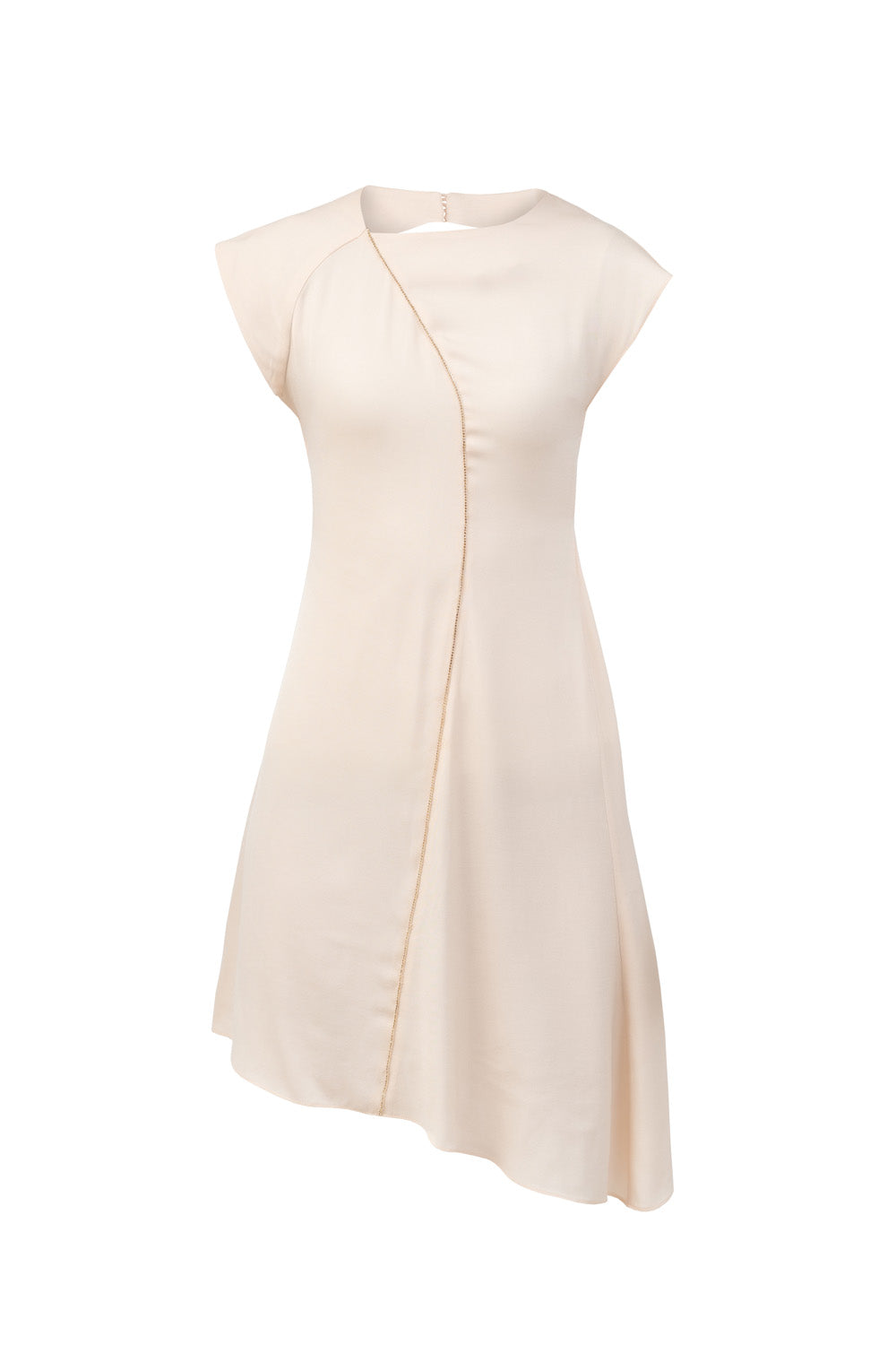 Full-length view of Lilly Open Back Dress, displaying the complete silhouette from neckline to hem
