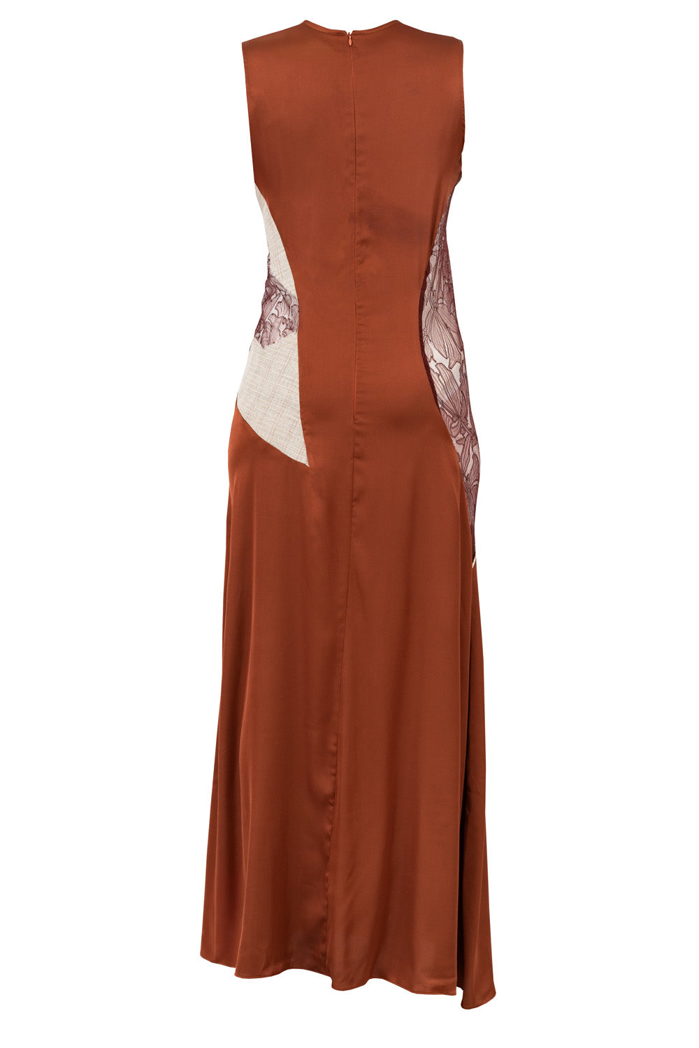 Priss maxi dress back view - high neck designer dress with zip fastening by ByVarga