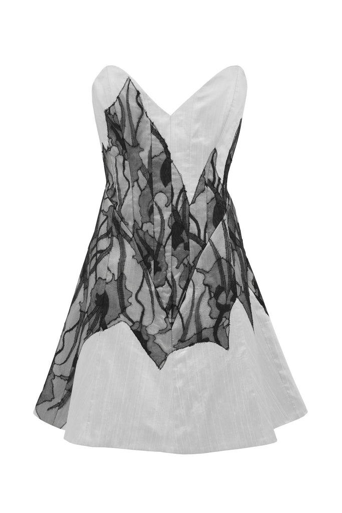 Close-up of Reanna Corset Dress showing corset detail and fabric texture
