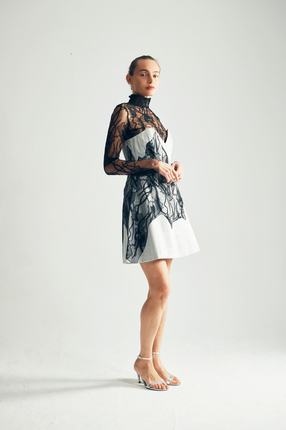 Model Wearing Reanna Corset Dress Full View  - ByVarga