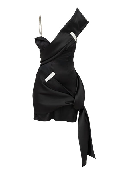 wrap mini dress black Janet Black Wrap Mini Dress