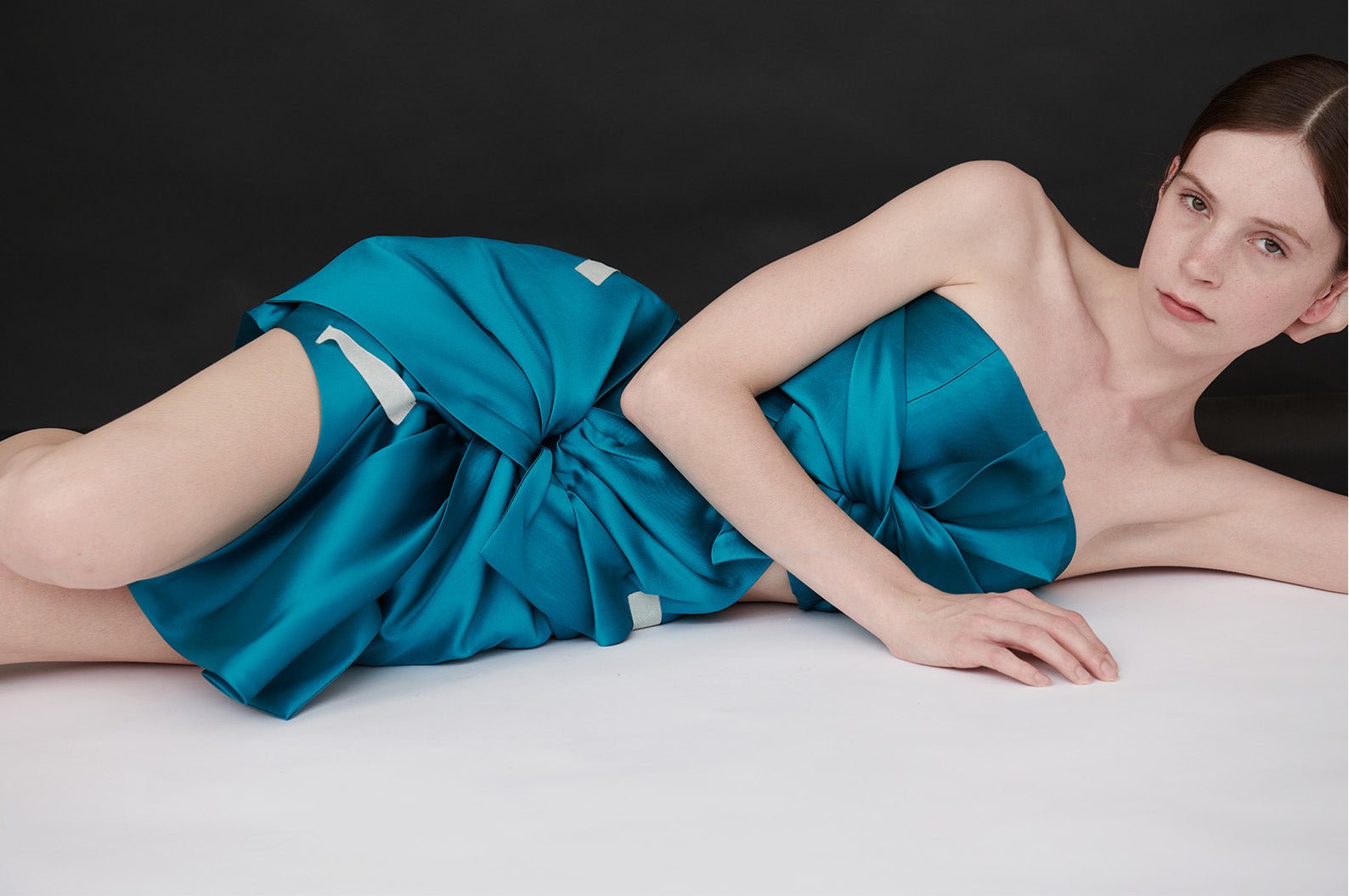 Model wearing Lana Bow Skirt and Whitney Bow Top - ByVarga