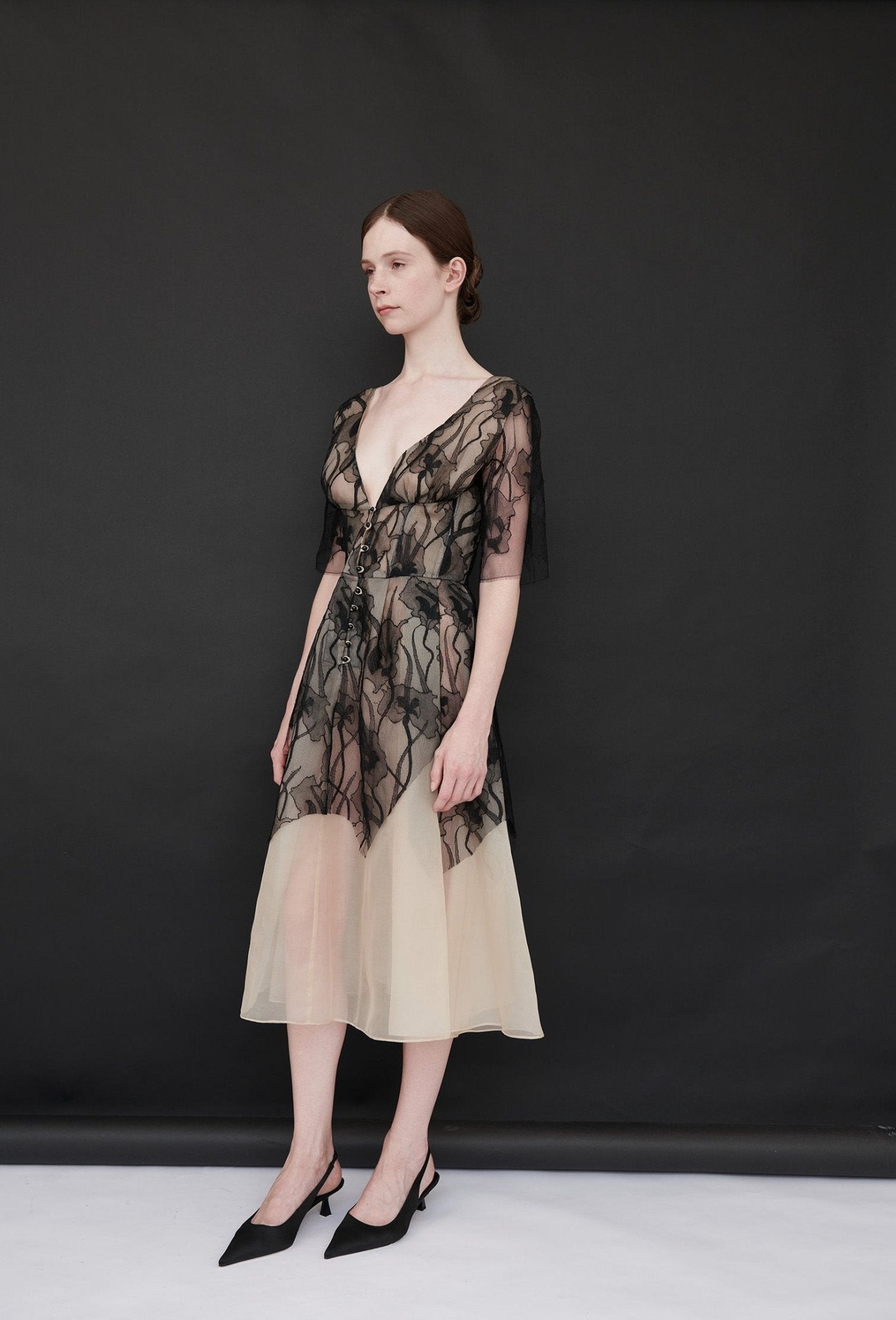 Lea Short Sleeve Silk Organza Dress - ByVarga