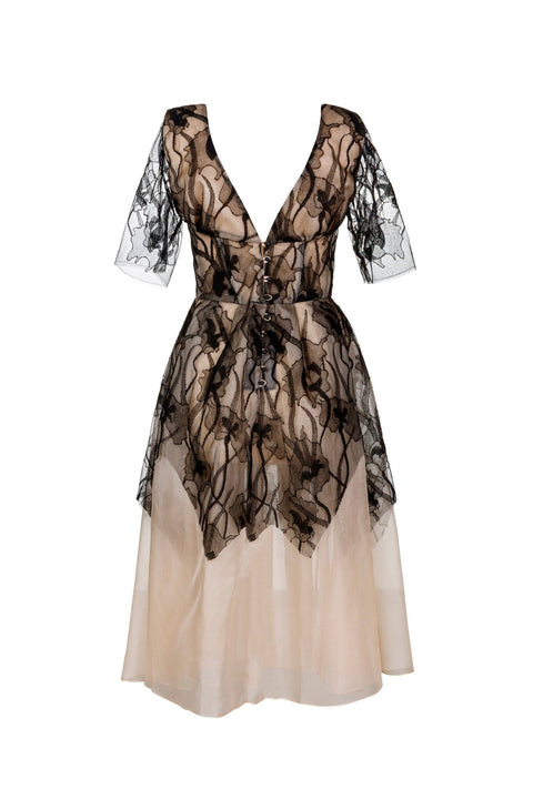 Lea Silk Organza Dress - Short Sleeve Designer Dress ByVarga  ByVarga